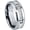 Gunmetal, variant on Gold IP Tungsten Carbide 7-CZ Mens Wedding Band, Low-Beveled, 8MM Comfort-fit Anniversary Ring size 9.5