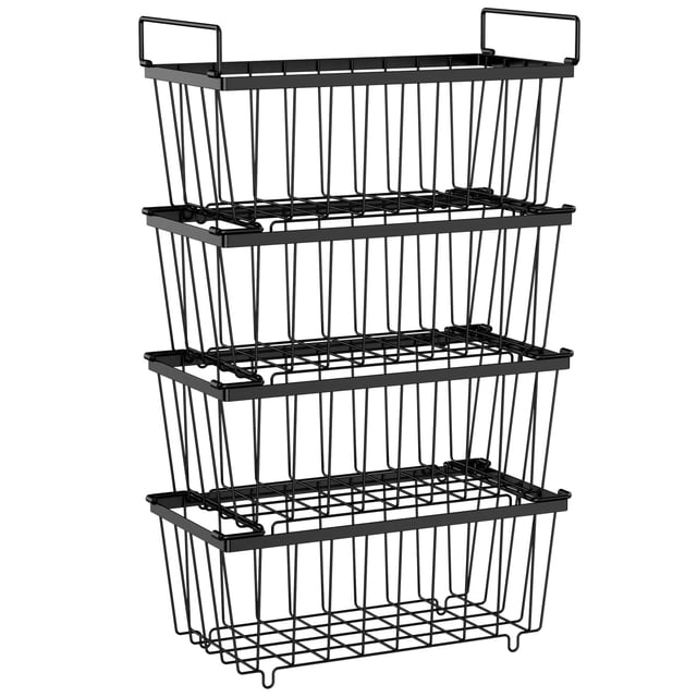 iSPECLE Contenedores organizadores para congelador – Paquete de 4 organizadores apilables para congelador de 7 pies cúbicos para clasificar carnes congeladas Contenedores organizadores para congelador