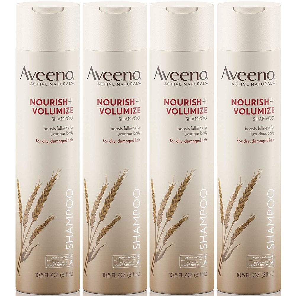 4 Pack Aveeno Nourish + Volumize Shampoo 10.5 Oz Each