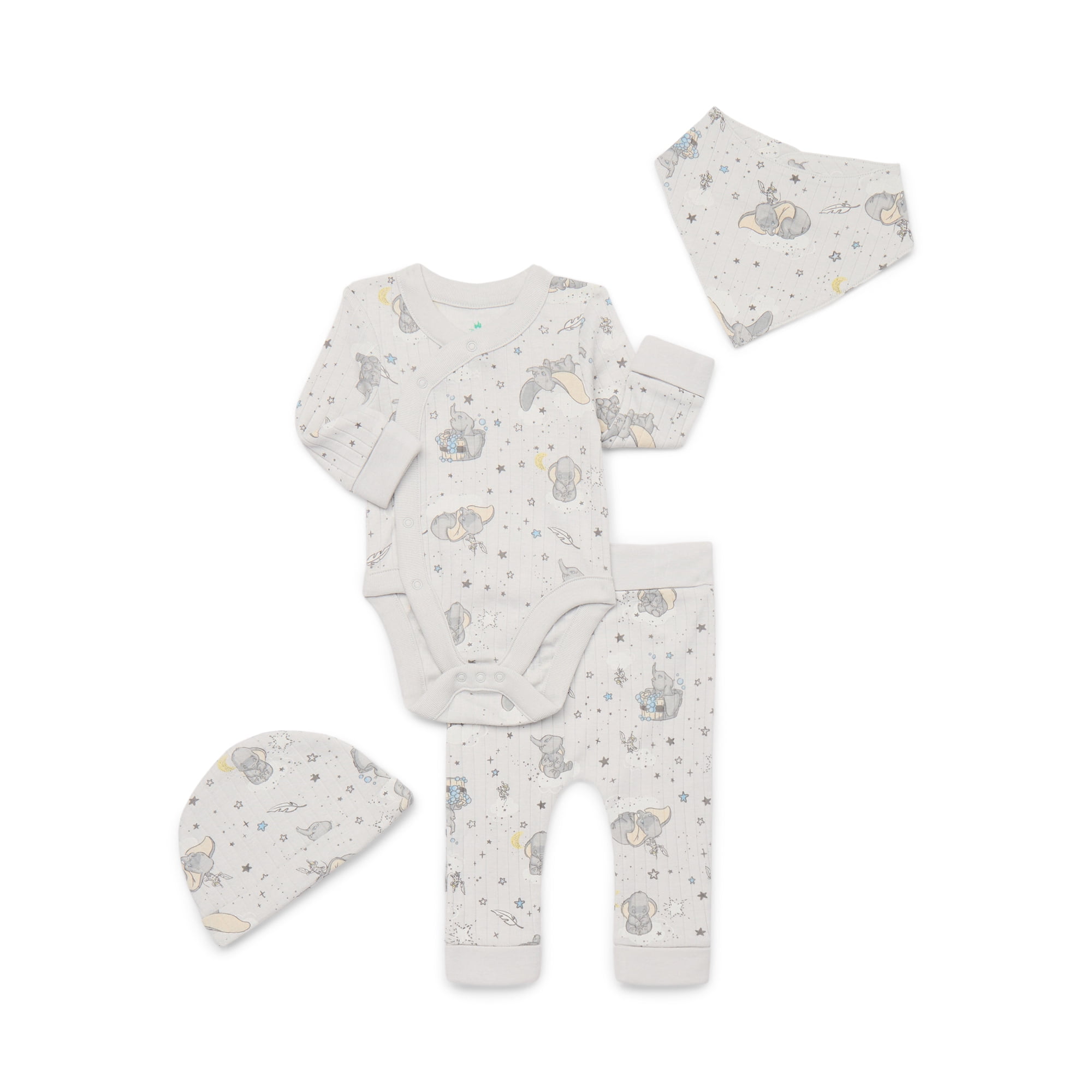 Disney Baby Wishes and Dreams Character Baby Allover Print Take Me Home Set, 4-Piece, Sizes Preemie-6/9 Months