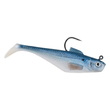 Berkley PowerBait Pre-Rigged Swim Shad Fishing Bait, HD Blueback Herring, 4in | 10cm
