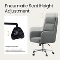 thumbnail image 4 of COLAMY Cocoon Modern Executive High Back Home Office Chair, Upholstered Desk Chair with Wheels, Vanity Chair with Head and Lumbar Support, Armrest (Gray), 4 of 11