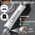 thumbnail image 6 of Hwawhin Rechargeable Milk Frother, Coffee Frother Mixer, 3-Speed Electric Handheld Milk Frother, Drink Mixer with Stainless 3 Whisks, Foam Maker for Coffee, Cream, Hot Chocolate,Latte, Matcha(White), 6 of 9