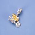 thumbnail image 3 of 925 Sterling Silver Two-Tone Leo Lion Dangle Charm for Bracelet Charms Bangle Pendant Jewelry, 3 of 3