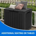 thumbnail image 5 of Dextrus 30 Gallon Rattan Resin Deck Box, Black Weather Resistant Lockable Outdoor Storage Box, Multipurpose Indoor Outdoor Container for Patio Cushions, Garden Tools and Daily Essentials, 5 of 8