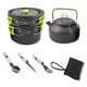 thumbnail image 1 of Kit de utensilios de cocina para acampar Hervidor de agua para cocinar al aire libre Cuchara de olla antiadherente Vajilla de mochilero portátil antiescala Verde 7PCS / Set Speravity OD003501-03B, 1 of 6