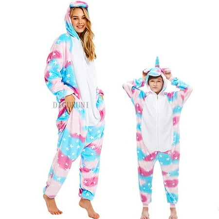 

CoCopeanut Adults All in One Winter Warm Soft Unicorn Pyjamas Cartoon Totoro Onesies One Piece Pijamas Sleepwear Women Men Animal Pajamas