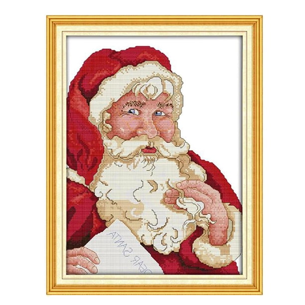 Pintura Kit Punto De Claus Cuadros Bordados Decoración Navidad 14CT 31x41cm