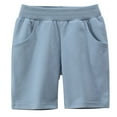 thumbnail image 3 of Hessimy Boys Cotton Athletic Shorts Casual Summer Clothes with Pockets(Sky Blue,12-18 Months), 3 of 3
