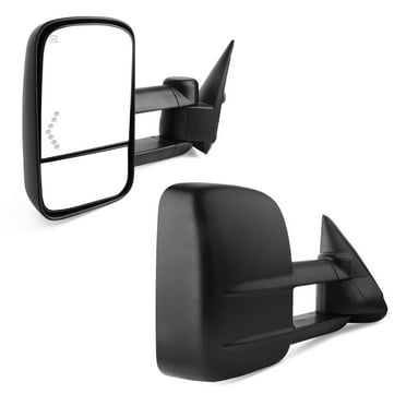 FINDAUTO Towing Mirrors For Chevy/GMC Silverado/Sierra 1999-2007 - Manual Adjust, Telescoping & Folding, Black