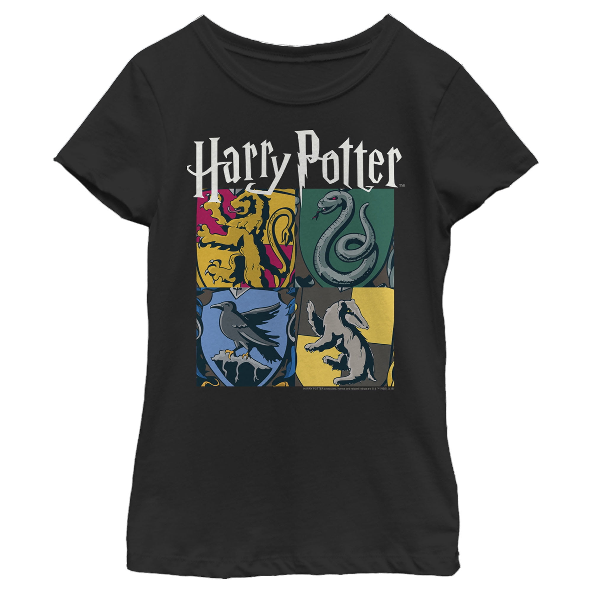 Harry Potter Girl's Harry Potter Hogwarts Houses Vintage Collage T