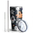 thumbnail image 2 of 30oz Colorful Halloween Ghosts Pattern Tumblers Stainless Steel Tumbler with Lid and Straw,Vacuum Insulated Double Wall Travel Tumbler Cups Mug with Cleaning Brush for Coffee,Tea, 2 of 7