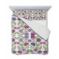 thumbnail image 7 of Quilts Twin Size Bedding Set, Purple Green Botanical Lightweight Quilted Comforter, Watercolor Spring Floral Summer Soft Reversible Bedspread Coverlet with Pillow Covers for All Season, 68" x 86", 7 of 7