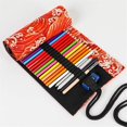 thumbnail image 2 of 1Pack 36/48/72 Slots Colored Pencil Wrap Pencils Roll Holder Coloring Pencils Organizer Holder Colored Pen Paint Brush Storage Pouch Portable for Artist Student (Red Ocean, 72 Slots), 2 of 6
