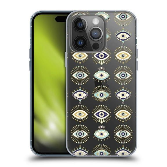 Head Case Designs Officially Licensed Cat Coquillette Linear White Evil Eyes Pattern Soft Gel Case Compatible with Apple iPhone 14 Pro