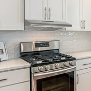 FIREGAS 30 inch Under Cabinet Range Hood with Ducted / Ductless Convertible Slim Kitchen over Stove Vent, 3 Speed Exhaust Fan, Reusable Filter, LED Lights in Stainless Steel