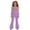 A1-Light Purple, variant on LRen Girls Oversized Flare Pants Tops 2PCS Sets School Uniform for Girls High Waist Stretch Bell Slim Fit Bottoms Casual Fashion Y2K Clothing Outfits