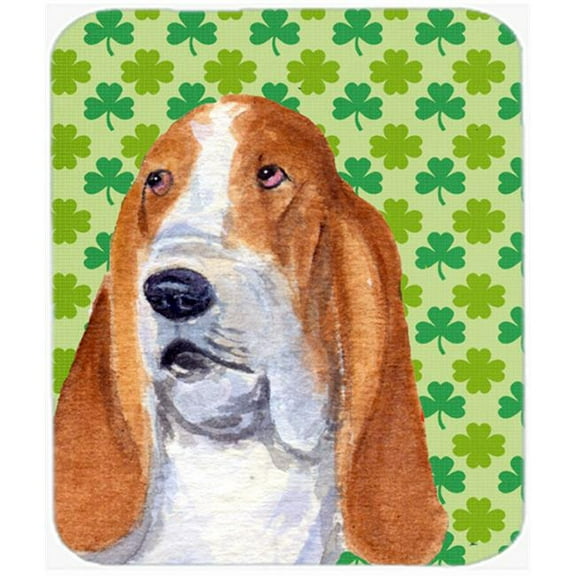 Carolines Treasures Basset Hound St. Patricks Day Shamrock Portrait Mouse Pad