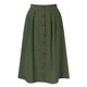 thumbnail image 2 of Gibobby faldas para mujer invierno botones para mujer, falda acampanada informal a la moda de cintura alta de Color sólido(Verdinegro, XL), 2 of 4