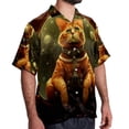 thumbnail image 2 of Retro Cat Men's Hawaiian Poplin Casual Printed Button Down Short Summer Beach Shirts, Unisex, 2 of 6