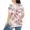 thumbnail image 3 of Cilsoka Womens Printed Tops Short Sleeve Summer Casual Crew Neck Shirts Floral Blouse Pleated Tunics Tops 2026 Fashion Clothing, 3 of 6