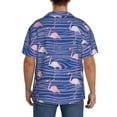 thumbnail image 3 of Lsque Flamingo print Men's Cuban Collar Short Sleeve Shirt Summer Beachwear Casual Button Down Fashionable Vacation Leisure Shirt-Medium, 3 of 7