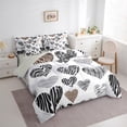 thumbnail image 4 of Manfei Modern Fashion Art Twin Bedding Sets 7-Piece, Grey Stripes Love Heart Bedding Comforter Set, Teens Kids Boys Girls Reversible Sheet Sets, Breathable Home Decor, 4 of 8