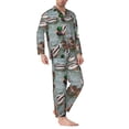 thumbnail image 2 of Fotbe Mallard Ducks Swimming Pattern Long Sleeve Pajama Set for Men,Sleepwear Set,2-piece Loungewear Set,Soft PJs Comfy Nightwear with Pockets-Small, 2 of 7