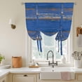 thumbnail image 2 of Tie Up Curtains for Windows Blue Wood Grain Valance Adjustable Balloon Curtain Rustic Retro Wooden Plank Tie Up Shades for Kitchen Living Room Bedroom Privacy Curtain Drape 34x45 Inch, 2 of 9