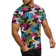 thumbnail image 5 of HONHUZH Mend Tops Shorts Sleeve Funny Camouflage Printed Casual Sports Crew Neck Vintage Short Sleeve Shirt Tops, 5 of 9