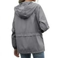 thumbnail image 2 of Veste à Capuche pour Femmes Imperméable à Cordon, Manteau de Pluie de Randonnée, Manteau d'Extérieur, Manteau de Sport de Plein Air, 2 of 6