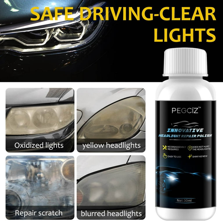 Car Headlight Innovative Repair Fluid Cleaner Headlamp Plating  Refurbishment Polishing Agent With Sponge Tool Auto Accessories - AliExpress
