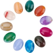 22pcs Oval Gemstone Cabochon 11 Color Flatback Gemstones Beads 18x13mm Healing Crystal Quartz Chakra Stone for Bracelet Necklace Jewelry Making