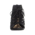 thumbnail image 2 of Womens MG35 Harlie Perforated Lace Up Wedge Sandals, Black, 2 of 5