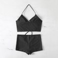 thumbnail image 6 of Sngxgn Womens Two Piece Swimsuits Wrap Front Bikini High Waisted Bottom Tummy Control Bathing Suits Swimwear(Black,M), 6 of 7