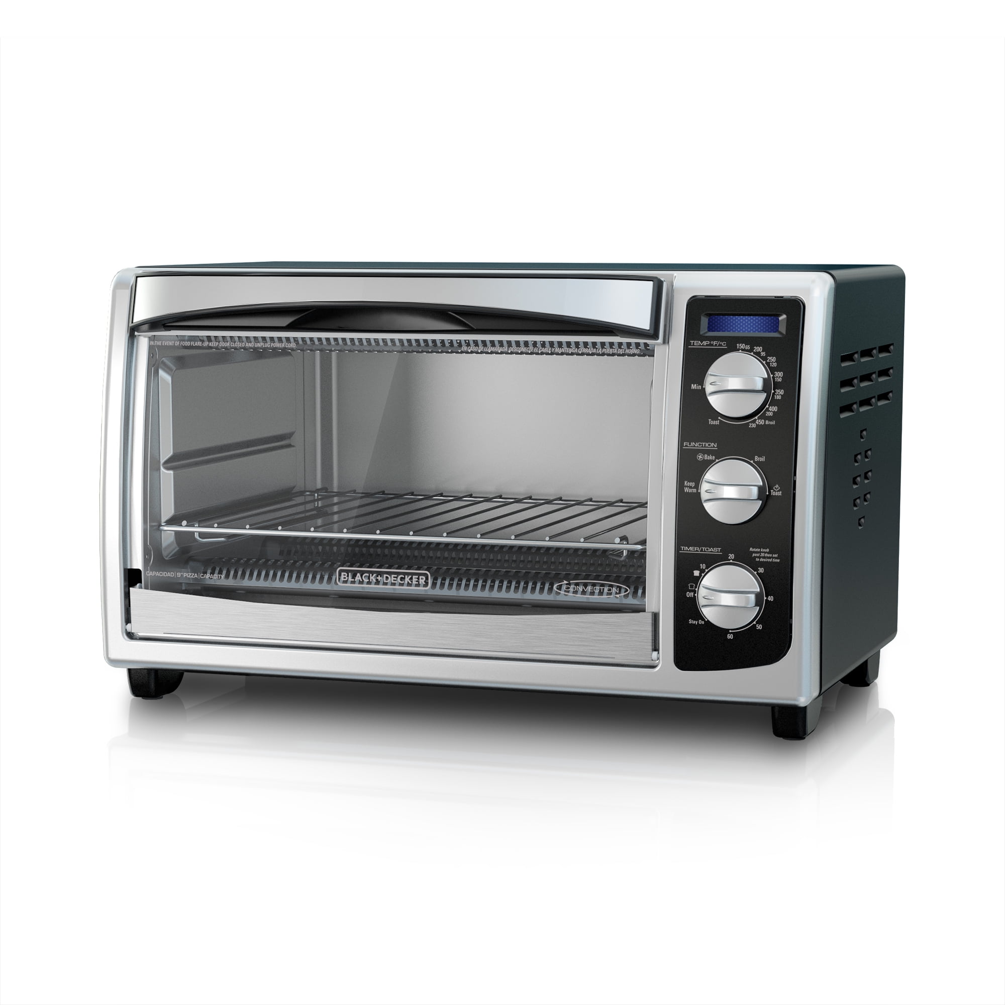 BLACK+DECKER 6-Slice Toaster Oven, Black/Silver, 9” Pizza, TO1675B ...