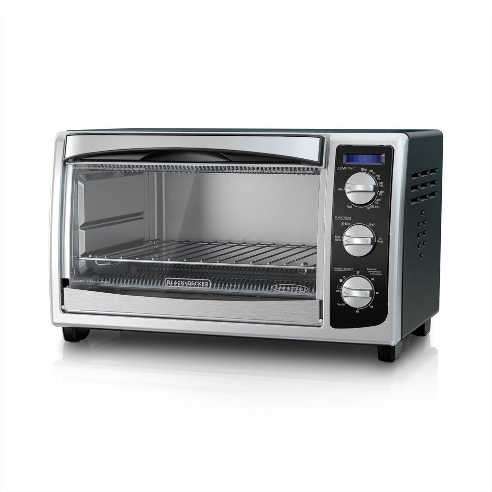BLACK+DECKER 6Slice Toaster Oven, Black/Silver, TO1675B