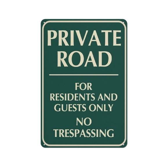Private Road For Residents And Guests Only No Trespassing Sign For Business 8"X12" Rust Free Aluminum Uv Printed,4 Pre-Drilled Holes.Durable/Weatherproof