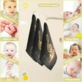 thumbnail image 3 of 5 PCS Golden Treble Clef Baby Muslin Washcloths, Soft Absorbent Face Towel Burp Cloths Cotton Bath Wipes Infant Wash Cloth for Newborn Boys Girls, 3 of 7