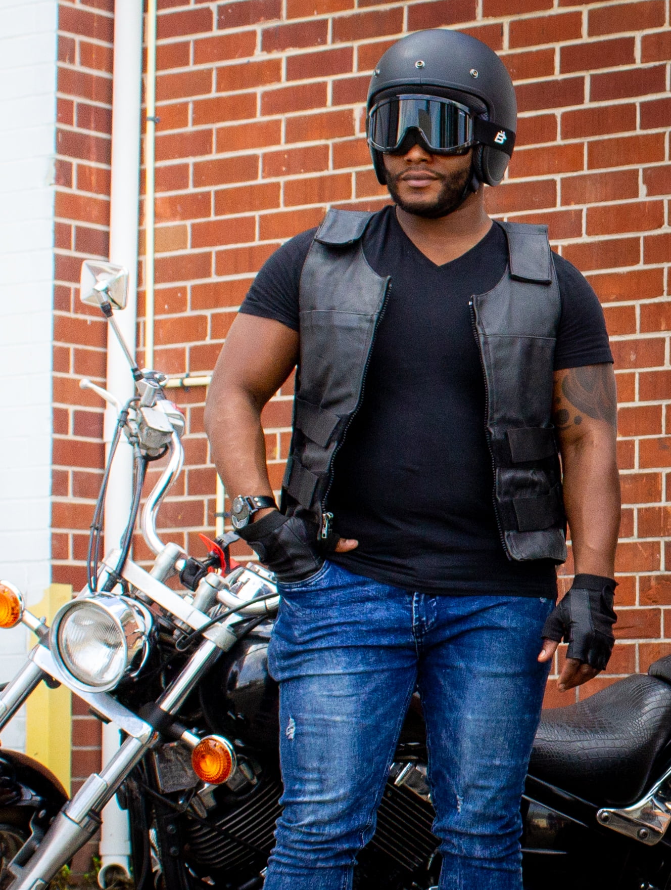 Birdz Vulture Padded Motorcycle Safety Goggles for Men Black Frame w/ Smoke Lens  Anti fog & Fits Over Glasses 