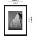 thumbnail image 2 of Americanflat 9x12 Picture Frame in Black - Displays 6x8 With Mat and 9x12 Without Mat - Horizontal and Vertical Formats for Wall and Tabletop (2 Pack), 2 of 3