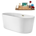 thumbnail image 2 of 62" Streamline N2180BBR Soaking Freestanding Tub and Tray With Internal Drain in Brushed Brass, 2 of 8