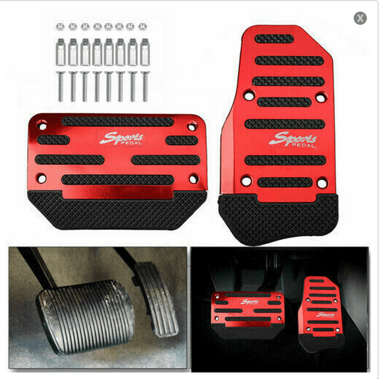 LNKOO 3pcs Nonslip Car Pedal Pads Auto Sports Gas Fuel Petrol Clutch Brake  Pad Cover Foot Pedals Rest Plate Kits For MT(Manual Transmission) Car