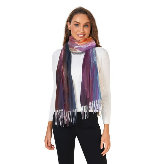 Women Winter Scarves Fashion Pashmina Shawl Wraps Long Blanket Scarf for Fall Spring Colorful Nebulae Mixture