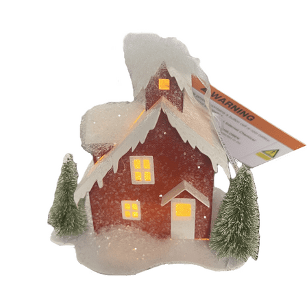 Happy Holidays Light Up Ornament Red House
