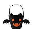 thumbnail image 2 of Halloween Treat Bag, Black Reusable Bat Goody Tote Bucket, Portable Felt Basket for Halloween Party Favor Supplies, 2 of 7