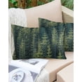 thumbnail image 5 of Green Pine Trees Throw Pillow Cover Case, Couch Sofa Bed Pillowcase, Soft Decorative Lumbar Pillow Protector, Nature Summer Woodland Forest 12x20Inch Reversible Pillow Shams with Zipper, 5 of 6