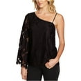 thumbnail image 2 of 1.STATE Womens Lace One Shoulder Blouse, Black, Small, 2 of 2