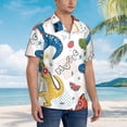 thumbnail image 5 of Bixox Men's Hawaiian Shirts Men's Dinosaur Listening to Music Print Short-Sleeve Shirt-Small, 5 of 8