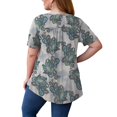 thumbnail image 5 of asddcavvf Blouse pour Femmes Hauts Grande Taille Manches Courtes Plis Chemises Imprimé Floral, 5 of 5